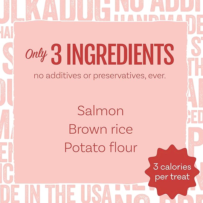 Polkadog Salmon Says Crunchy Training Bits - All Natural, Limited Ingredient, Premium Training Treats for Dogs, Omega-3 Rich. Great for Allergies, Handcrafted in USA - 7oz (1pk)