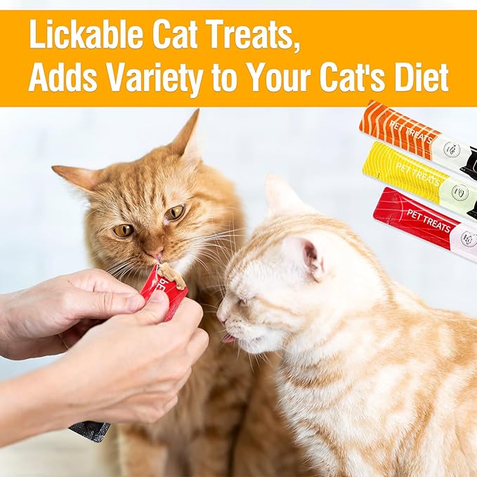 Lickable Cat Treats Squeeze-Up, 6 Tubes (0.53oz Each) – Tuna, Salmon & Chicken Flavors, Nutritionally Balanced for Healthy Growth, Soft & Irresistible Texture
