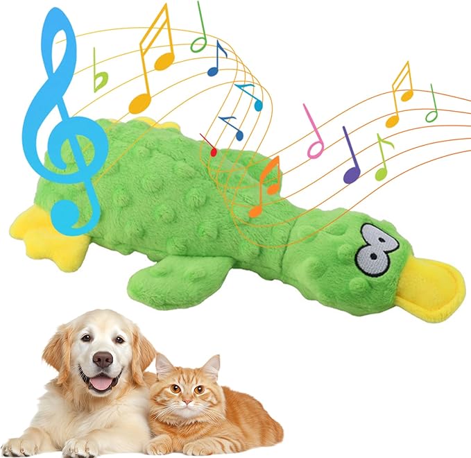 Calming Duck for Dogs, Interactive Squeaky Dog Chew Toy with Built-in Squeaker, Stuffed Duck Dog Squeaky Toy to Keep Them Busy for Small, Medium & Large Dogs Cats