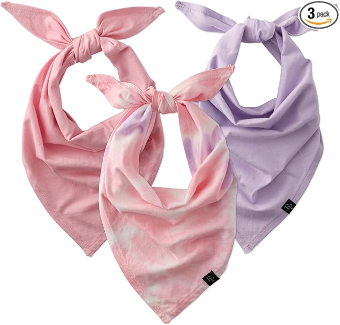 Pet Passion Bandit - THE PET Bandana 100% Organic Cotton Pet Bandanas Clothes for Small, Medium, Large Dogs, Pink Tie Dye, Extra Small/Small