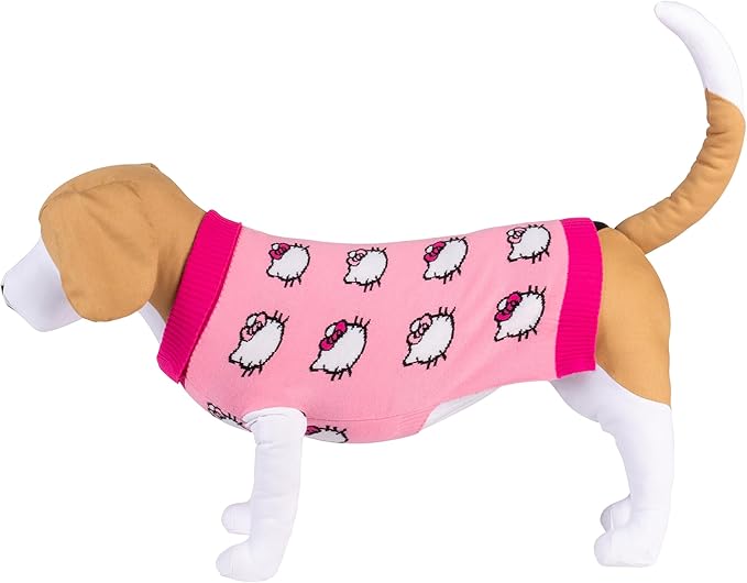 Hello Kitty and Friends Hello Kitty Dog Sweater - Pink Knit Fabric Pet Sweater with Character Design - Officially Licensed Sanrio Product from Jazwares - Medium