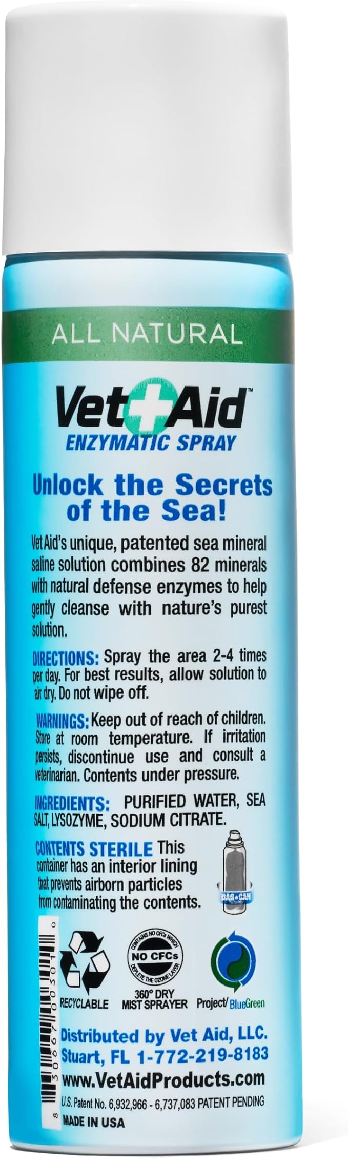 Animal Wound Care Spray - Pet Wound Care for Pet Supplies - Saline Spray for Pet Care - Supports Dermatitis, Hot Spots, Abscesses & More - 4 oz