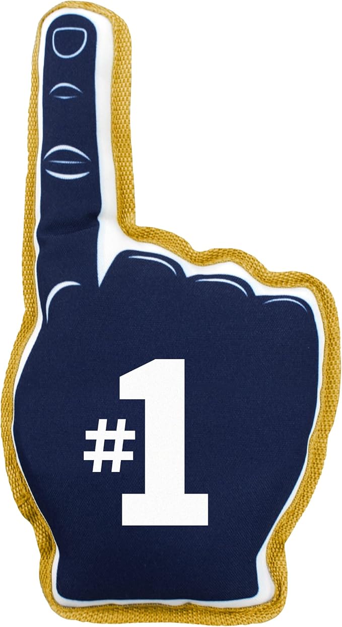 Pets First #1 Fan Toy for Dogs & Cats. Best Tough PET Toy with Inner Squeaker, #1 Fan Toy Blue/Gold