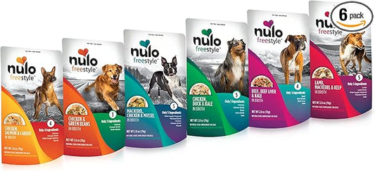Nulo Freestyle Variety Flavor Real Meat Grain-Free Premium Puppy & Dog Food Topper, 2.8 Ounce (Pack of 6)