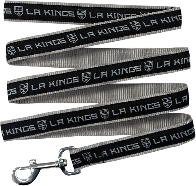 Pets First NHL Los Angeles Kings Leash for Dogs & Cats, Medium. - Walk Cute & Stylish! The Ultimate Hockey Fan Leash!, Medium (4 ft Long x 0.62 in Width) (KNG-3031-MD)