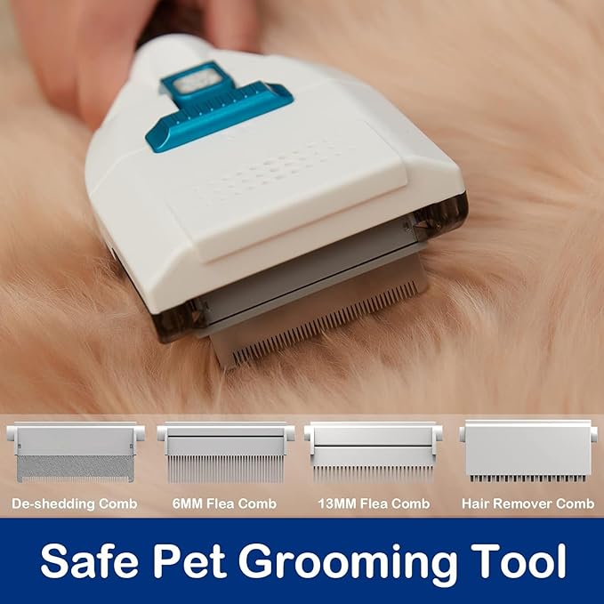 Dog Vacuum for Shedding with Max 3.4L Dust Bin, Hyper-Power but Super Quiet, 4 Professional Grooming Tools, Gift for Cat Pets Hair