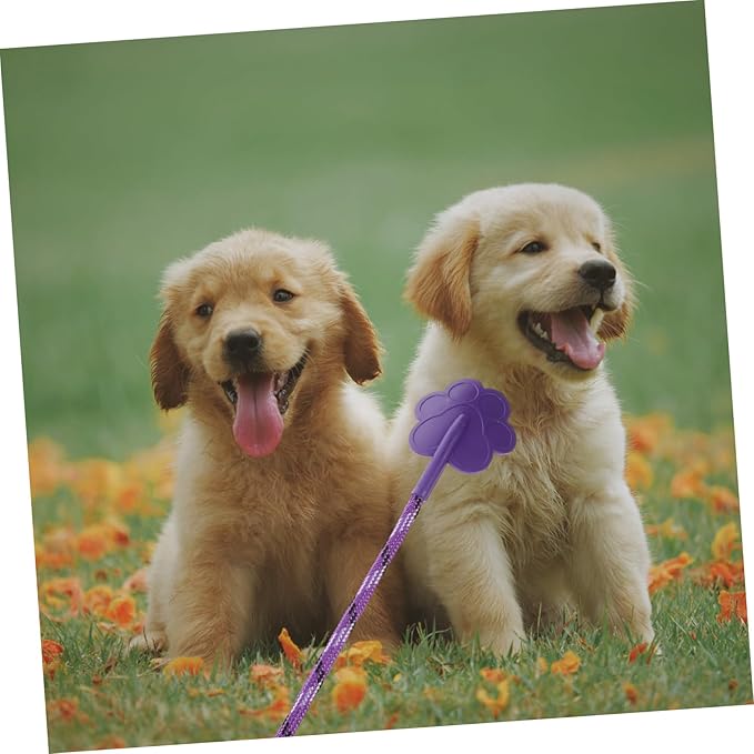 Kisangel 2Pcs Small Paw Shape Dog Training Flexible Rubber Pet Training Tool for Puppies Non Harmful Obedience Aid and Fitness in Pink and Purple