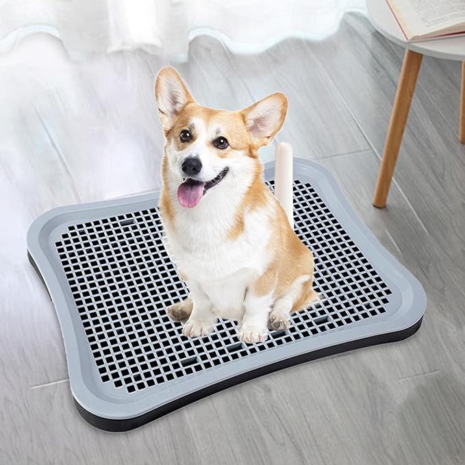 Pet Cat Training Toilet Tray Potty Easy to Clean Litter Bedding Box Urinal Dog Potty Tray Pee Pad for Small Animals Pets Accessories, Black