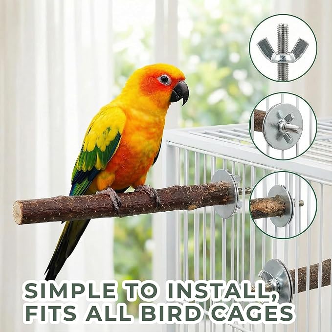 20 Pack Bird Toys for Cockatiels, Parakeet Toys for Cage, Natural Wood Parakeet Perches, Hanging Budgie Toys Swings and Parakeet perches, Essential Avian Playthings for Inside Cage