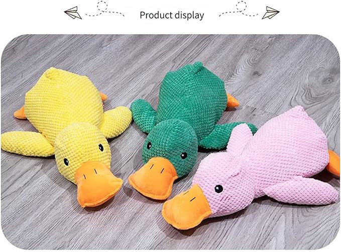 Squeaky Duck Dog Toys Pet Comfort Toy with Quack-Quack Accompany to Sleep Stuffed Toy for Small Dogs and Cats (Yellow, Small Size)