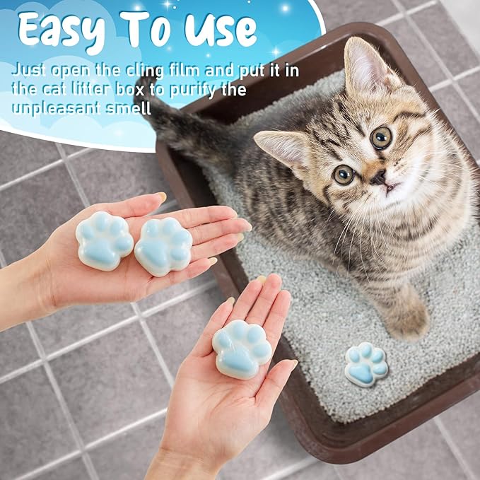 6 Pack Cat Litter Deodorizer Gel, Powerful Odor Eliminator for Litter Box, Remove Strong Odor, for Safe Freshener, Long-Lasting Fresh