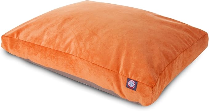 Majestic Pet Villa Rectangle Dog Bed Washable – Non Slip Comfy Pet Bed – Crate Bed with Removable Washable Cover – Kennel Bed for Sleeping, Polyester Fiber, Medium, Orange