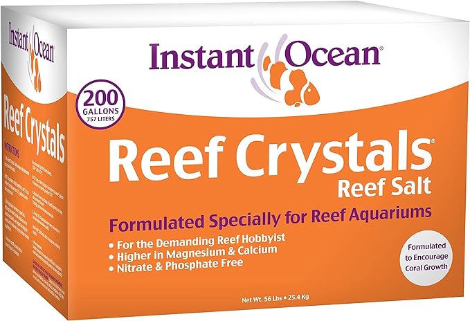 Instant Ocean Reef Crystals Reef Salt For 200 Gallons, Enriched Formulation For Aquariums, 25600 Fl Oz (Pack of 1)