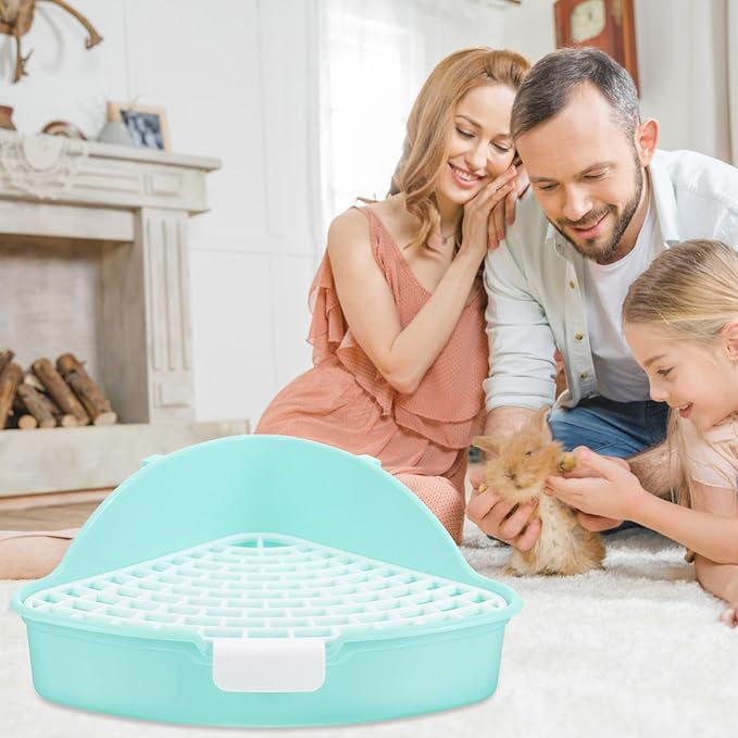Sosoport Pet Potty Trainer Litter Box Mat for Small Animals Corner Cat Dog Rabbit Guinea Pig Indoor Potty Training Aid