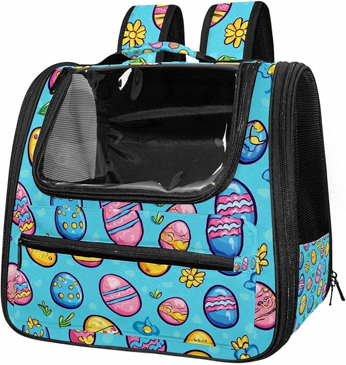 Happy Easter Day Pet Carrier Airline Approved Soft Sided Portable Cozy Travel Pet Bag, Car Seat Safe Carrier for Cats and Dogs