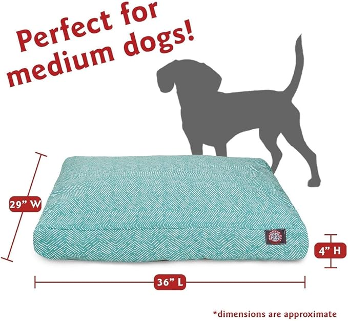 Teal Native Rectangle Indoor Outdoor Pet Dog Bed With Removable Washable Cover By Majestic Pet Products, Small