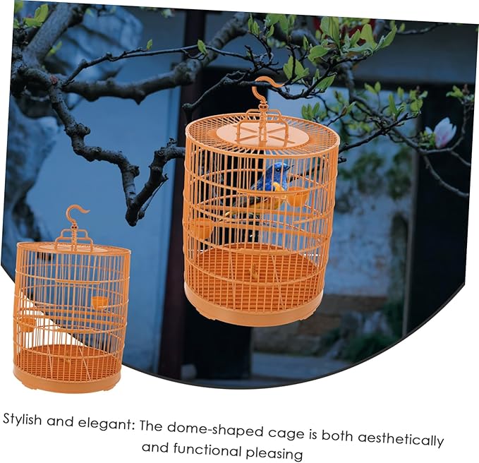 Kisangel Decorative Hanging Bird Cage Plastic Small Animal Cage with Safety Door Spacious Design for Parakeets Hamsters and Small Birds