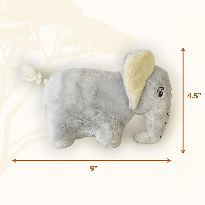 Dog Toys | Plush Elephant Stuffed Animal for Dogs | Eco Friendly Medium Dog Toy