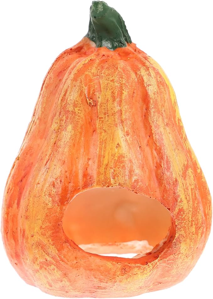 POPETPOP Pumpkin Fish Cave Wear-Resistant Aquarium Decoration for Freshwater Tanks Safe Hideaway for Fish Shrimp Smooth Stable Base for Breeding Hiding Spots