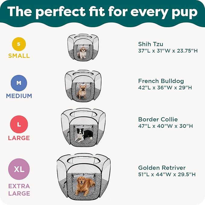 FurHaven Portable Pet Playpen for Dogs & Cats, Foldable Indoor Kitten Playpen with Mesh Sides, Pop Up Travel Dog Pen, Large, Gray