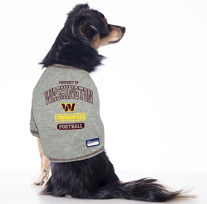 NFL Washington Commanders Dog T-Shirt Medium. - Licensed Shirt for Pets Team Colored with Team Logos- Premium Stretchable Materials for the Comfort of Your Dog & Cat