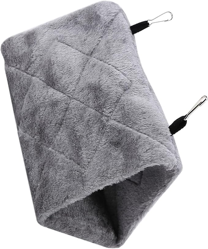 CHICIRIS Bird Hanging Tent Soft Plush Cozy Bird Hammock Winter Warm Pet Toy for Small Medium Birds (M) Indoor Use