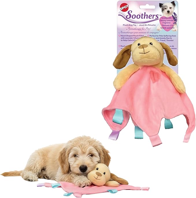 SPOT Soothers - Blanket - Soft and Cuddly Dog & Puppy Toy with Lavender Scented Beads to Calm and Relax Your Pet, Provides Separation Anxiety Relief Due to Travel, Thunder and Loud Noises