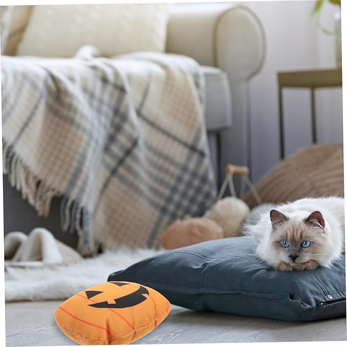COLLBATH Soft Pumpkin Catnip for Cats and Kittens Bite-Resistant Interactive Chew to Stimulate Instincts and Keep Indoor Cats Active and Happy