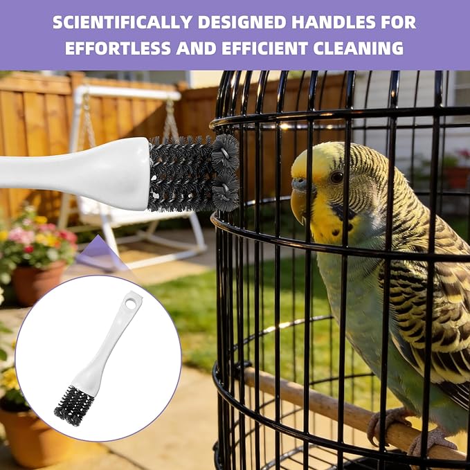 13 Pcs Bird Cage Brush Cleaner Poop Remover Bird Cage Accessories for Pet Parrot Cages and Rabbit Hamster Cages Fowl Cleaning Includes Gloves