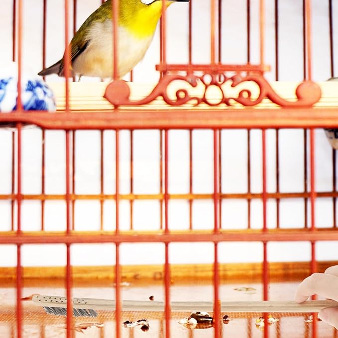 POPETPOP 2pcs Bird Cage Cleaning Tools Set Includes Brush and Shovel for Parrot and Bird Cages Handle Design for Easy Cleaning for Daily Maintenance