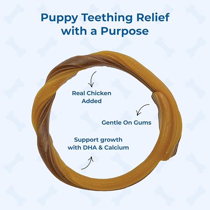 N-Bone Puppy Teething Rings Taste of Texas Queso Con Carne Flavor 3 Count (Pack of 2)