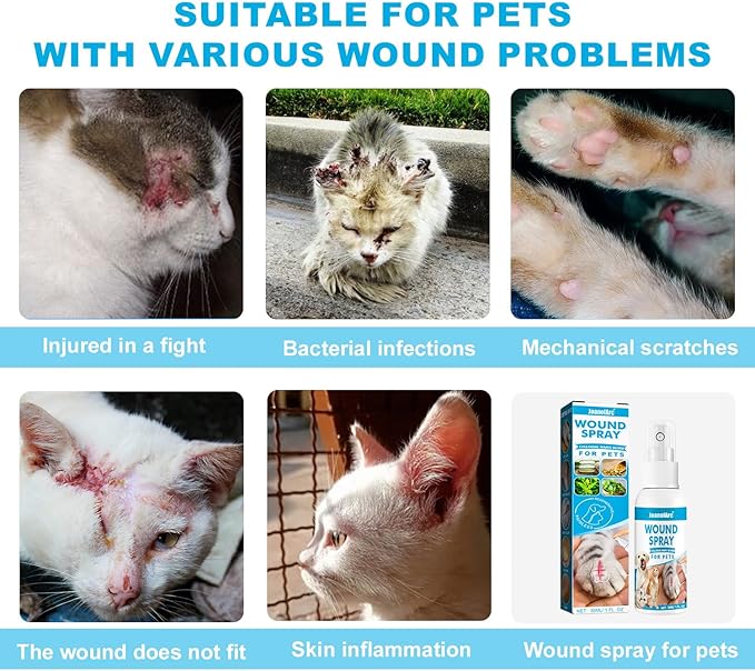 JoanofArc Wound Spray for Pets, Dog Wound Care Hydro, Helps with Itch, Bites, Gentle Non-irritating, Wound Care for Dogs Cats, 30ml