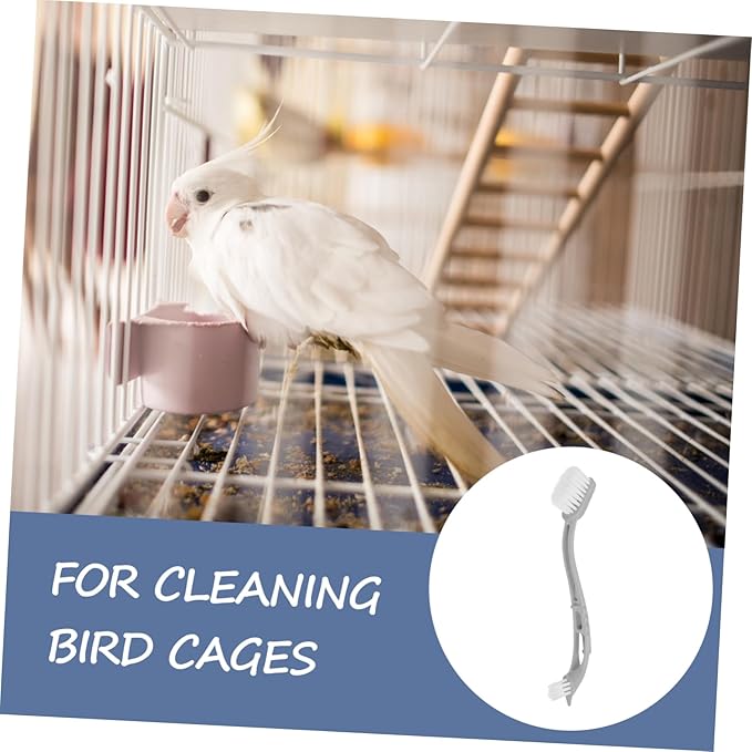 4pcs Bird Cage Cleaner Brush Long Handle Parrot Cage Washing Tool with Double Heads for Easy Cleaning and Maintenance for Pet Owners