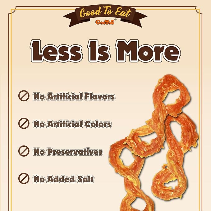 Gootoe Turkey Tendons for Dogs –All-Natural, Hypoallergenic Dog Treats, Rawhide Alternative, Long Lasting Puppy Chews, Healthy Dog Treats for Medium Breeds, Rope (M), 1 lb