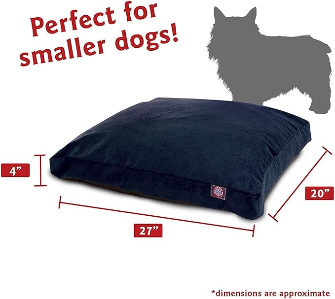 Majestic Pet Villa Rectangle Dog Bed Washable – Non Slip Comfy Pet Bed – Crate Bed with Removable Washable Cover – Kennel Bed for Sleeping, Polyester Fiber, Small, Navy