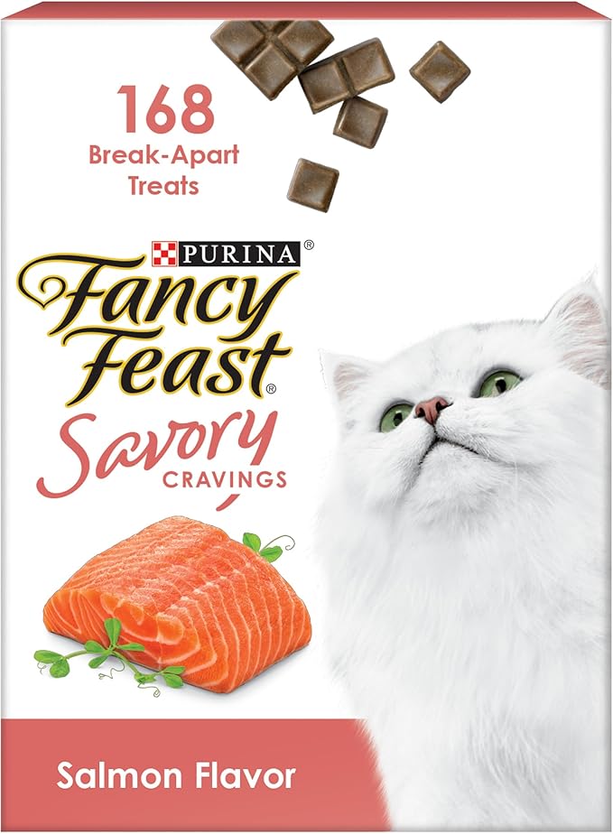 Purina Fancy Feast Savory Cravings Salmon Flavor Limited-Ingredient Soft Cat Treats, 3 oz. Box