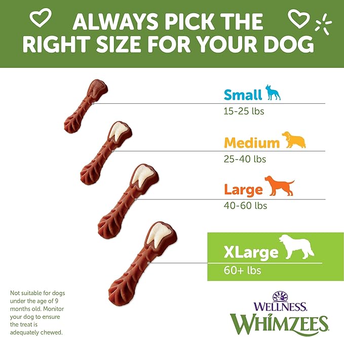 Wellness WHIMZEES Value Pack Dog Dental Treat, Chews, Freshens Breath, Extra-Large Size, 64 oz Box, 15 Count