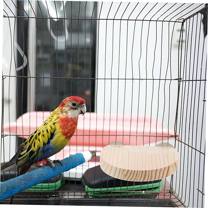 Happyyami 3Pcs Jumping Stand for Hamsters and Birds Climbing Platform Flat Half Pet for Cage Enrichment