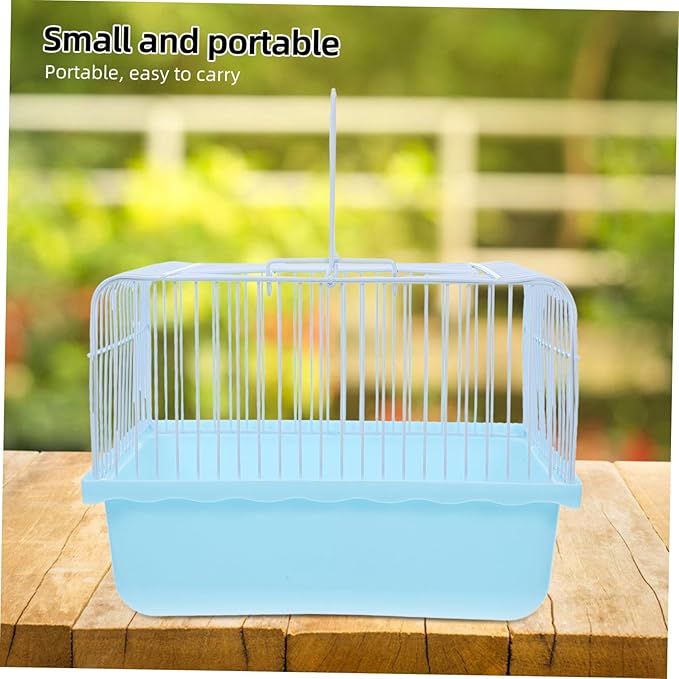 SUPVOX Portable Small Bird Travel Cage Lightweight Carrier for Lovebirds Parakeets and Cockatiels with Transparent Observation Window Versatile Indoor Outdoor Use for Small