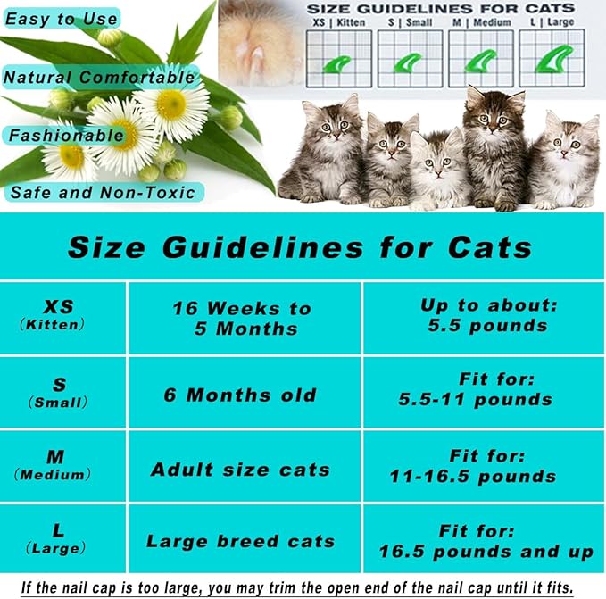 100pcs Cat Nail Caps Clear Cat Claw Covers Kitten Nail Caps with Adhesives and Applicators (S Clear)