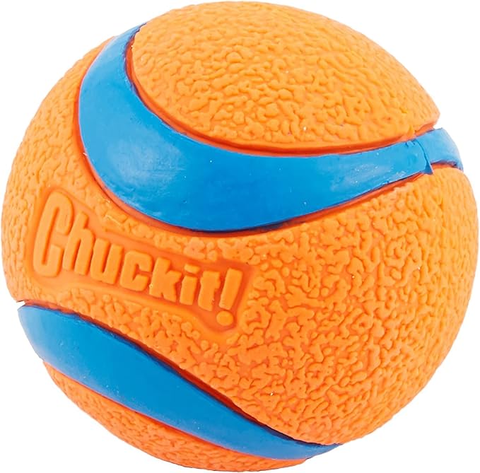 Chuckit! Ultra Ball Dog Toy Bundle - 2.5-inch Medium (2-Pack) & 2-inch Small (2-Pack) Rubber Bouncy Fetch Balls