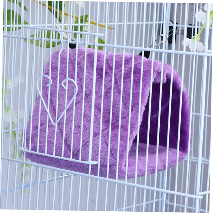 WOONEKY Adorable Plush Parrot Hammock Bed Warm Hanging Hut for Bird Cage Material Encourages Exercise and Coordination for Home Use