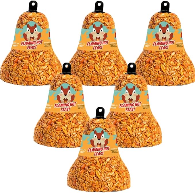Mr. Bird 6-Pack Flaming Hot Feast Wild Bird Seed Bell 8 oz.