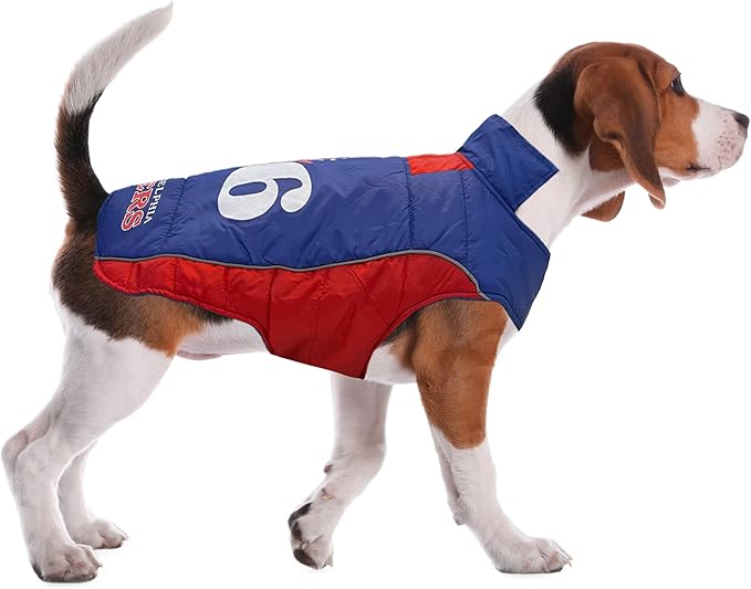 NBA Philadelphia 76ers Puffer Vest for Dogs & Cats, Size Medium. Warm, Cozy, and Waterproof Dog Coat, for Small and Large Dogs/Cats. Best NBA Licensed PET Warming Sports Jacket