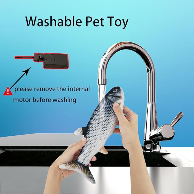 VAIZIQ Realistic Flopping Fish Dog Chew Toy - Electric Moving Interactive Pet Toy for Small Medium Dogs, Chew Rocking Toy for Indoor Outdoor Exercise 2Pcs