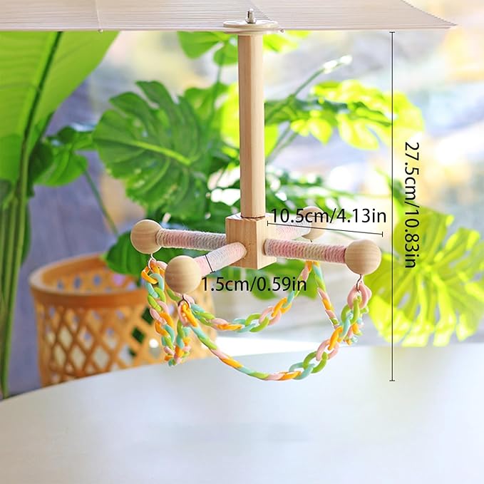 Bird Cage Swing | Small Pet Cage Wooden Swing Toy | Gerbil Exercise Climbing Toy,for Ferret Hamster Guinea Small Animal Gerbil Hedgehog Parakeet Cockatiel Conure