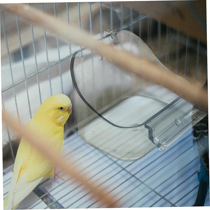 SUPVOX Bird Cage Food Box Parrot Bathtub Pet Feeding Basin Bird Feeder for Cage