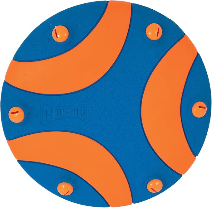 Chuckit! Whistle Flight Outdoor Dog Fetch Toy, Orange/Blue, 10.6" x 1.2" x 11.1", For Medium to Large Dogs