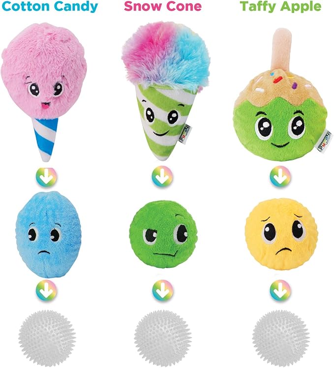 Outward Hound Surprise Destroy Them All Sweet Shop Dog Toy - 3-in-1 Dog Toy, Collect All of The Squeakin Sweet Treats! (Pack of 3)