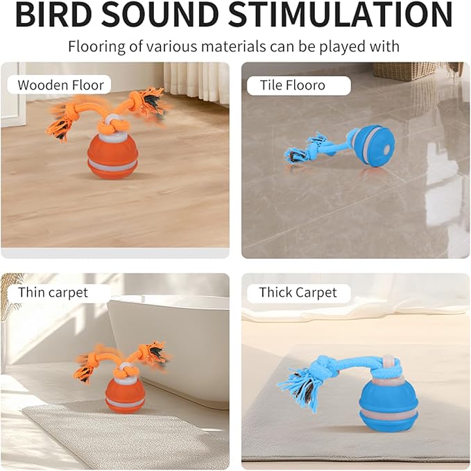 Interactive Dog Cat Toys Dog Ball,Automatic Rolling and Bouncing Moving Dog Toy,Squeaky Rolling Balls with Flashing Light,USB Rechargeable Chew Toys for Puppy Small Dogs, Pet Ball to Keep Them Busy